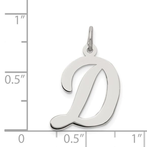 Sterling Silver Madison Collection LG Classic Script Initial D Pendant - Picture 4 of 5